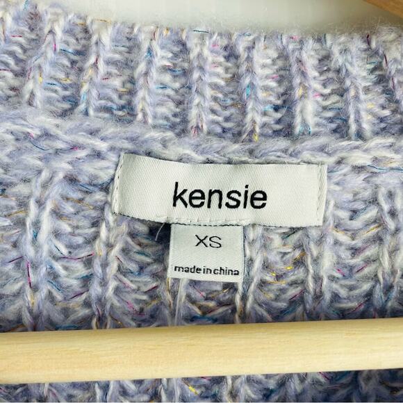 🆕 Kensie know Front long sleeve sweater purple with sparkle thread NWT size XS - Picture 6 of 10